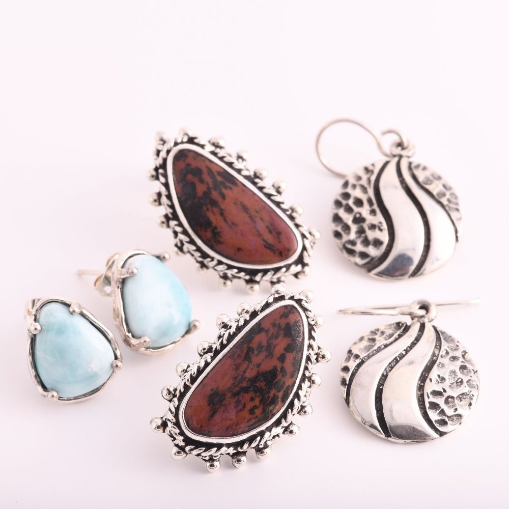 3 Sterling Silver earrings - (A145)